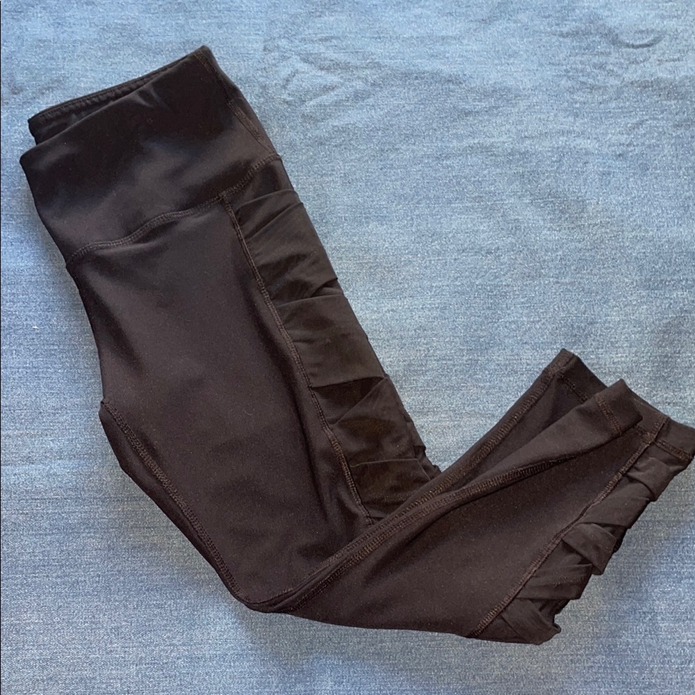 Women’s Black Ruffle Leggings